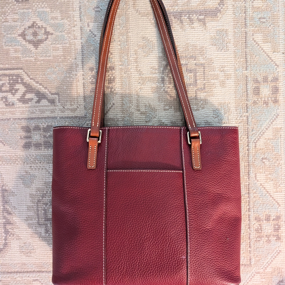 Dooney & Bourke Burgundy Leather Tote Bag - Picture 5 of 9